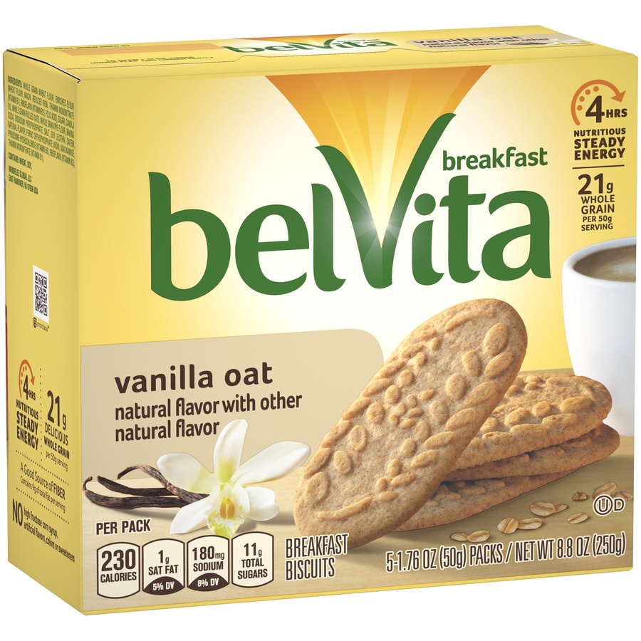 slide 3 of 9, belVita Vanilla Oat Breakfast Biscuits, 5 ct; 1.76 oz