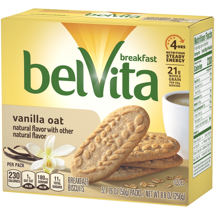 slide 4 of 9, belVita Vanilla Oat Breakfast Biscuits, 5 ct; 1.76 oz