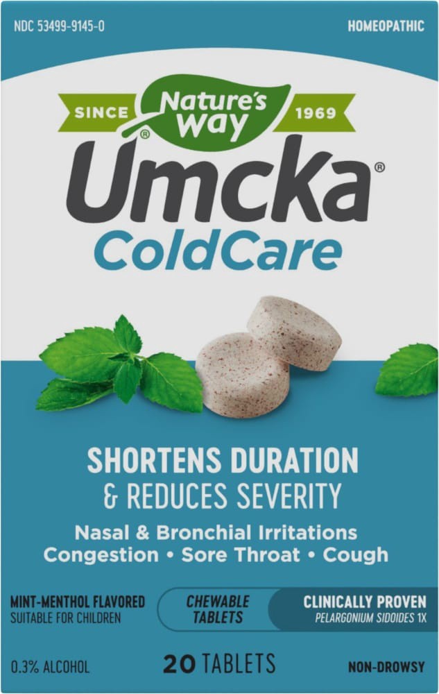 slide 1 of 6, Nature's Way Umkca Cold Care Mint Chewable, 20 ct