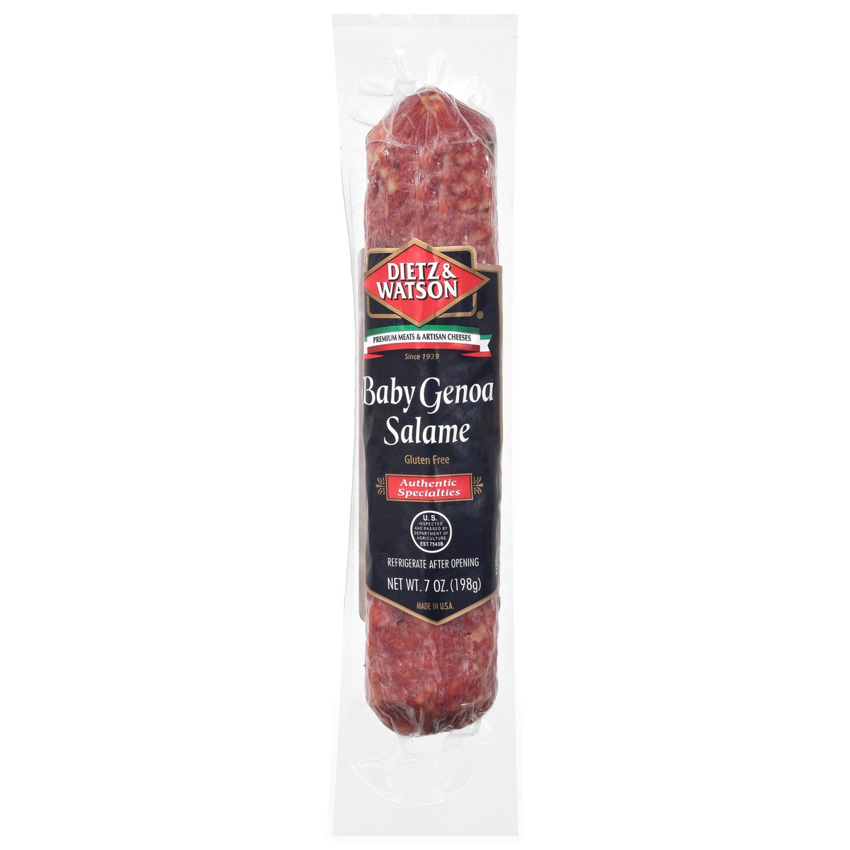 slide 1 of 9, Dietz & Watson Gluten Free Baby Genoa Salame 7 oz, 7 oz