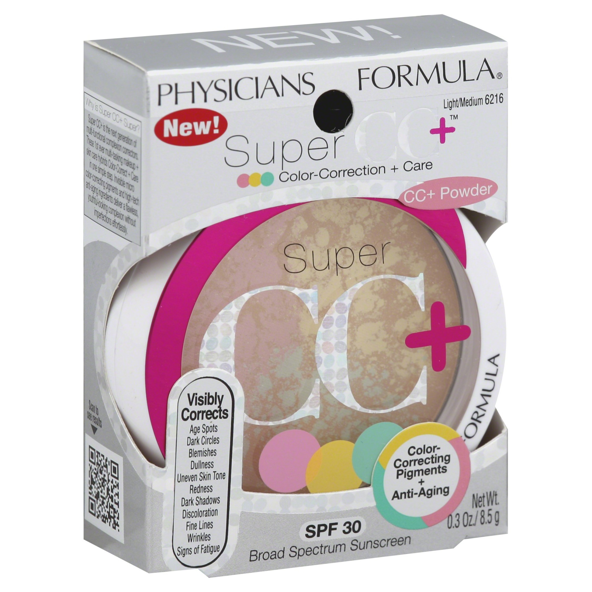 slide 1 of 6, Physicians Formula Super CC+ Light/ Medium Color-Correction + Care Powder, 1 ct