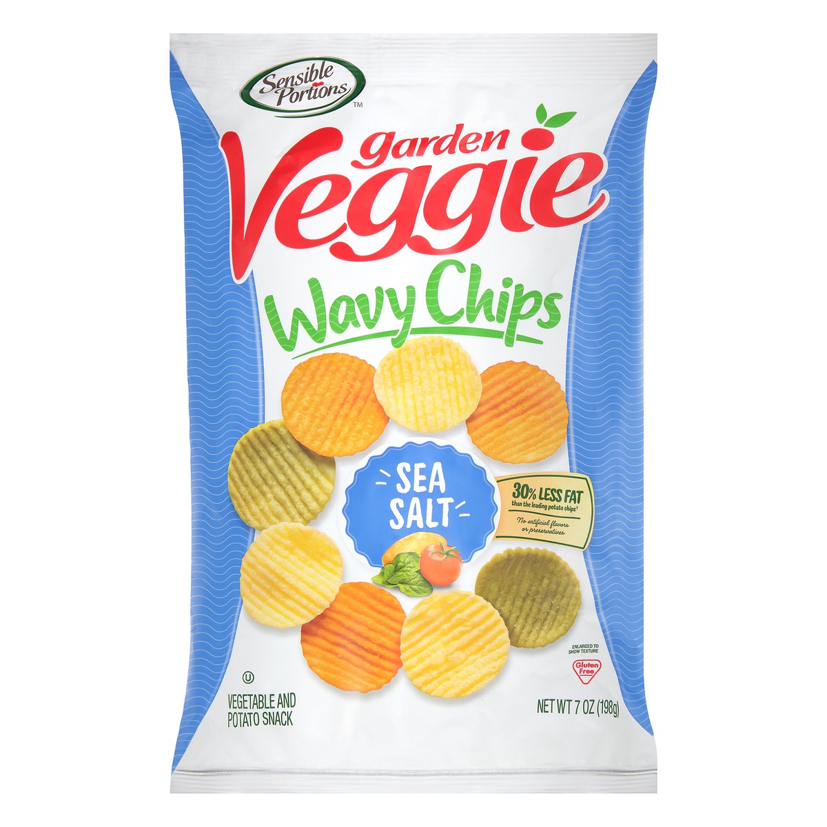 slide 1 of 7, Sensible Portions Sea Salt Veggie Chips, 7 oz