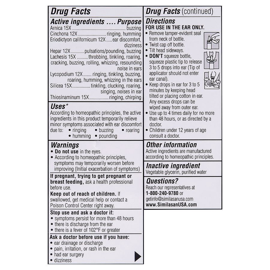 slide 3 of 5, Similasan Ear Ringing Remedy, 0.33 fl oz