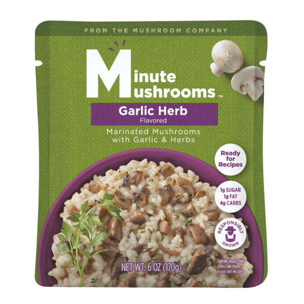 slide 1 of 1, Minute Mushrooms Garlic Herb Flavored Marinated Mushrooms, 1 ct