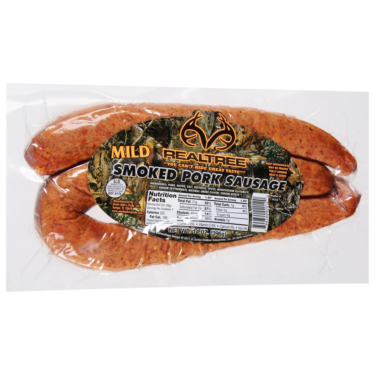 slide 8 of 9, Realtree Mild Smoked Pork Sausage 14 oz, 14 oz