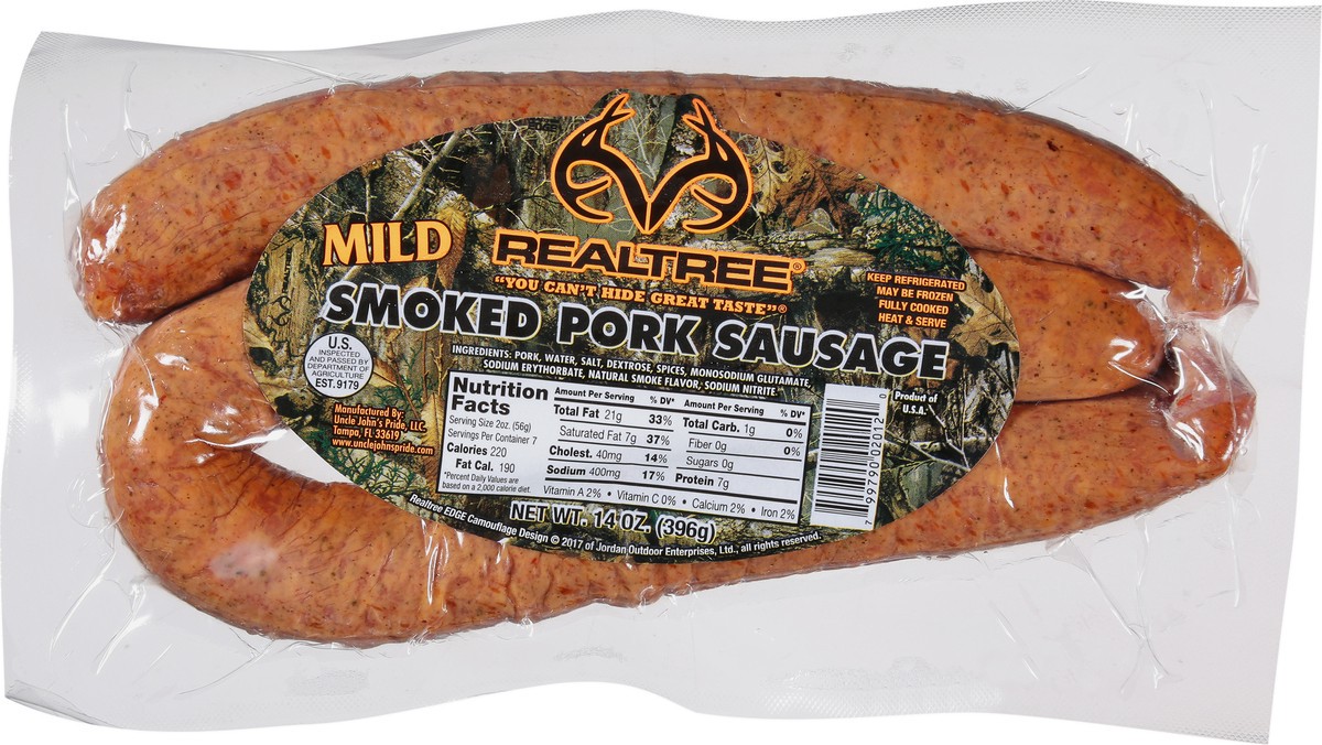 slide 7 of 9, Realtree Mild Smoked Pork Sausage 14 oz, 14 oz