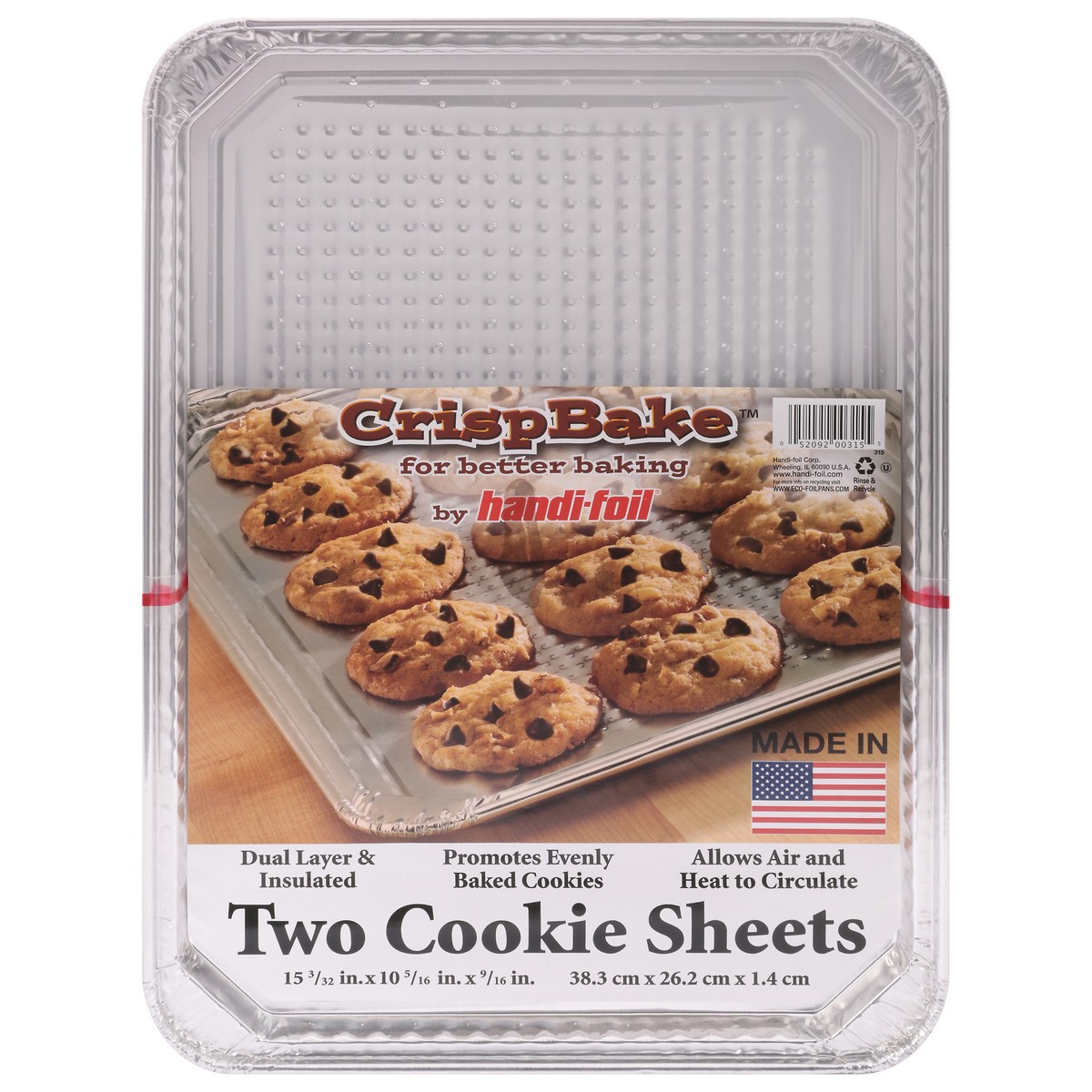 slide 1 of 9, Handi-foil Crisp Bake Cookie Sheet - Silver, 15.09 in x 10.31 in x 0.56 in