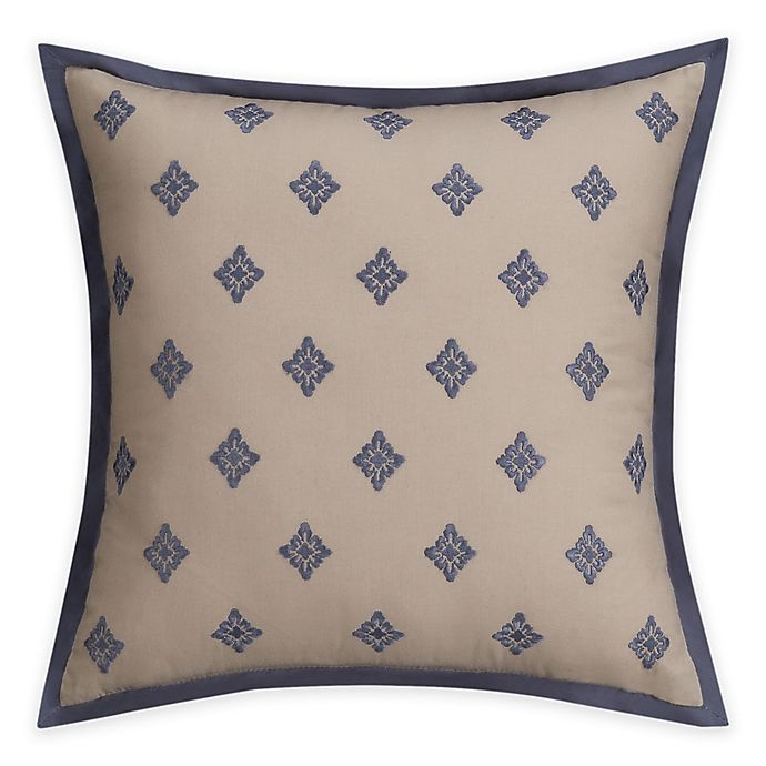 slide 1 of 1, Bridge Street Wakefield Medallion Square Throw Pillow - Taupe/Blue, 1 ct