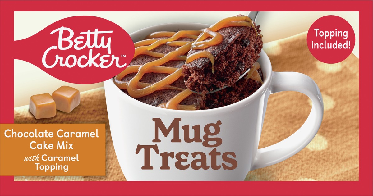 slide 7 of 9, Betty Crocker Mug Treats Chocolate Caramel Cake Mix with Caramel Topping, 4 Servings, 12.5 oz., 8 ct