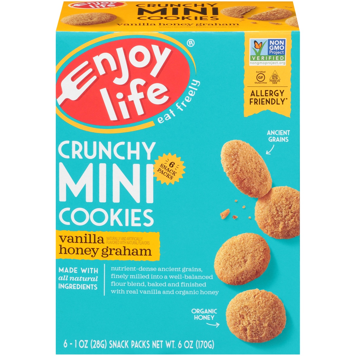 slide 1 of 1, Enjoy Life Cookies Mini Vanilla Honey Grahams, 6 oz