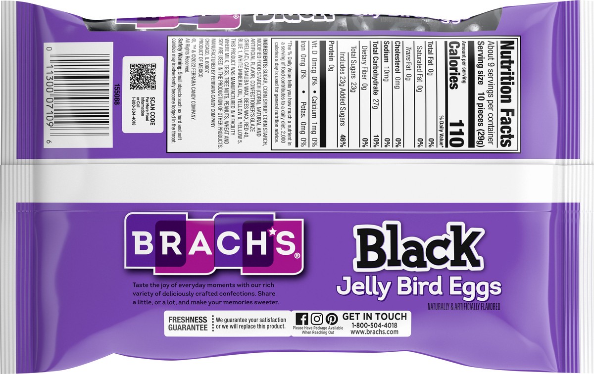 slide 11 of 13, BRACH'S 07109 155088 Black Jelly Bird Eggs LDB 3d 9oz No-PMT, 9 oz