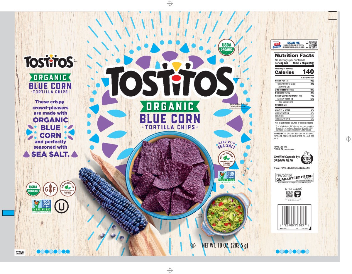 slide 4 of 8, Tostitos Organic Tortilla Chips Blue Corn 10 Oz, 10 oz