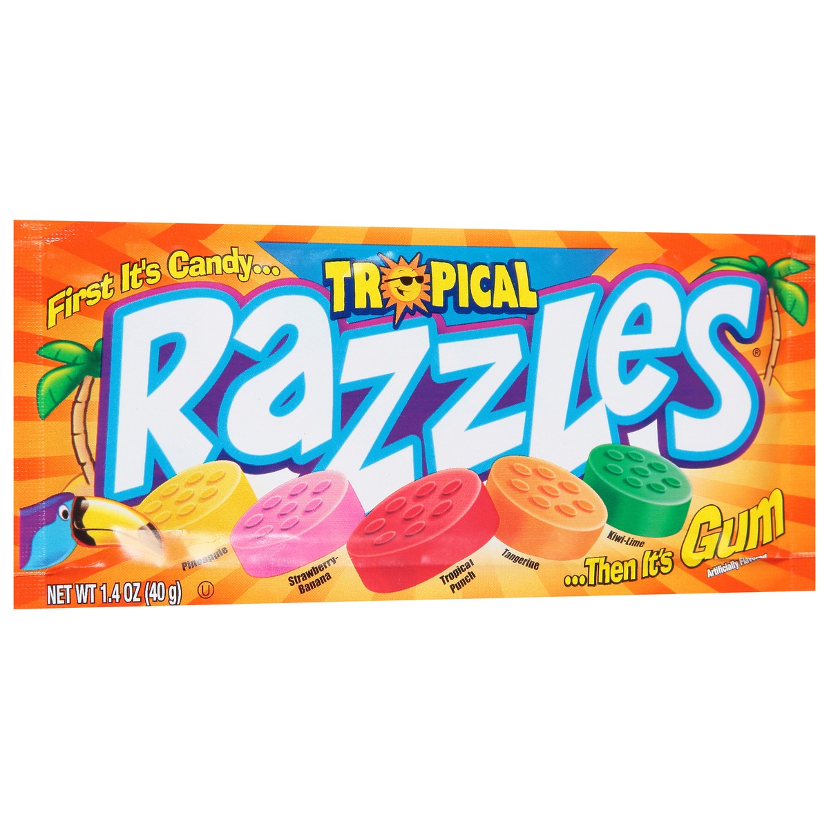 slide 4 of 9, Razzles Tropical Candy 1.4 oz, 1.4 oz