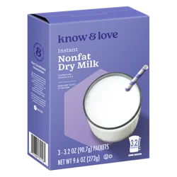 Know & Love Non-Fat Instant Dry Milk 3 Quarts