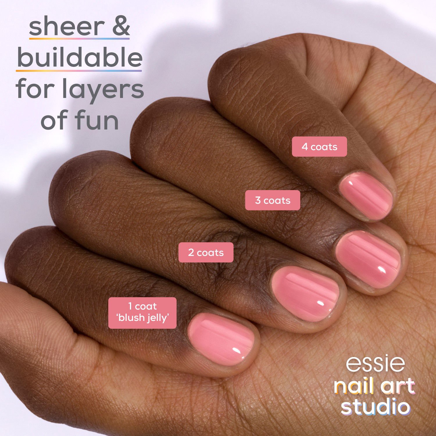 slide 4 of 6, Essie Nail Art Studio Polish, Blush Jelly, 0.46 oz