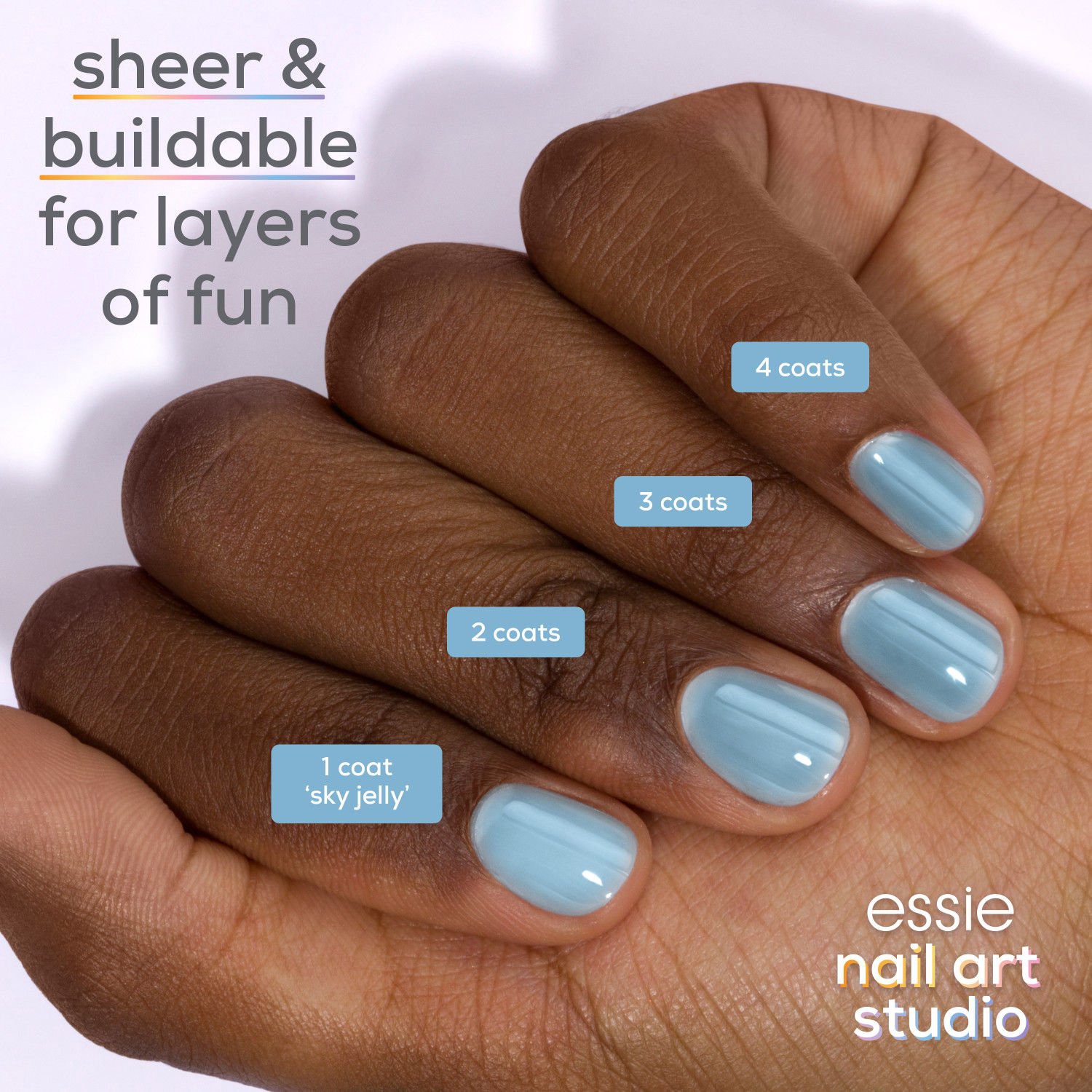 slide 2 of 5, Essie Nail Art Studio Polish, Sky Jelly, 0.46 oz