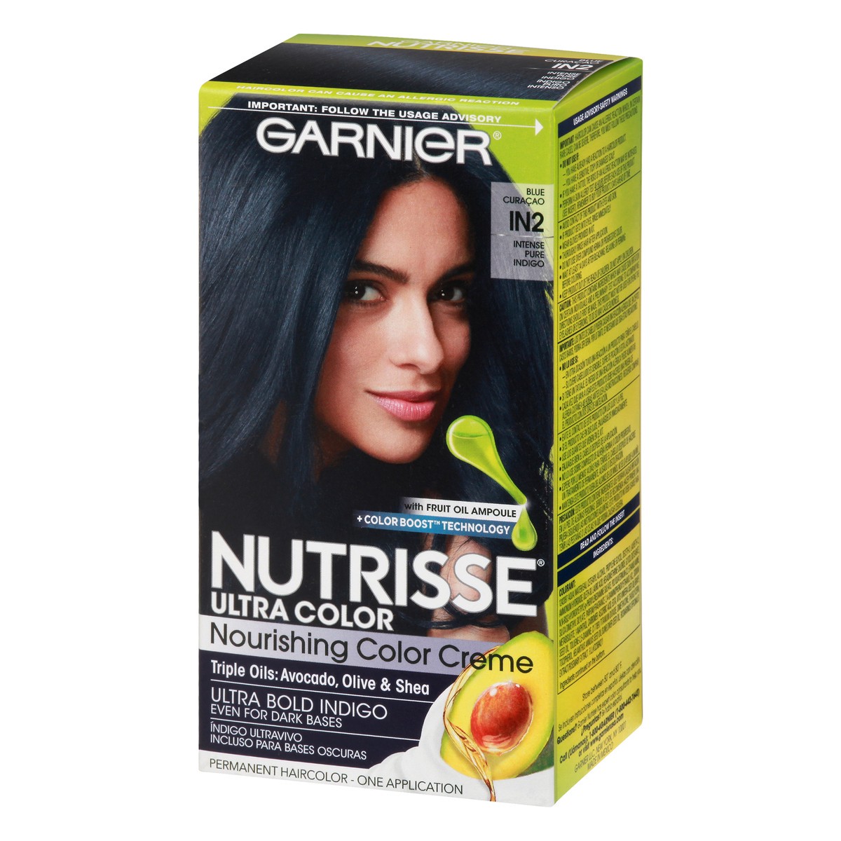 slide 3 of 9, Garnier Ultra Color Nourishing Permanent Hair Color Crème - IN2 Blue Curaçao, 1 ct