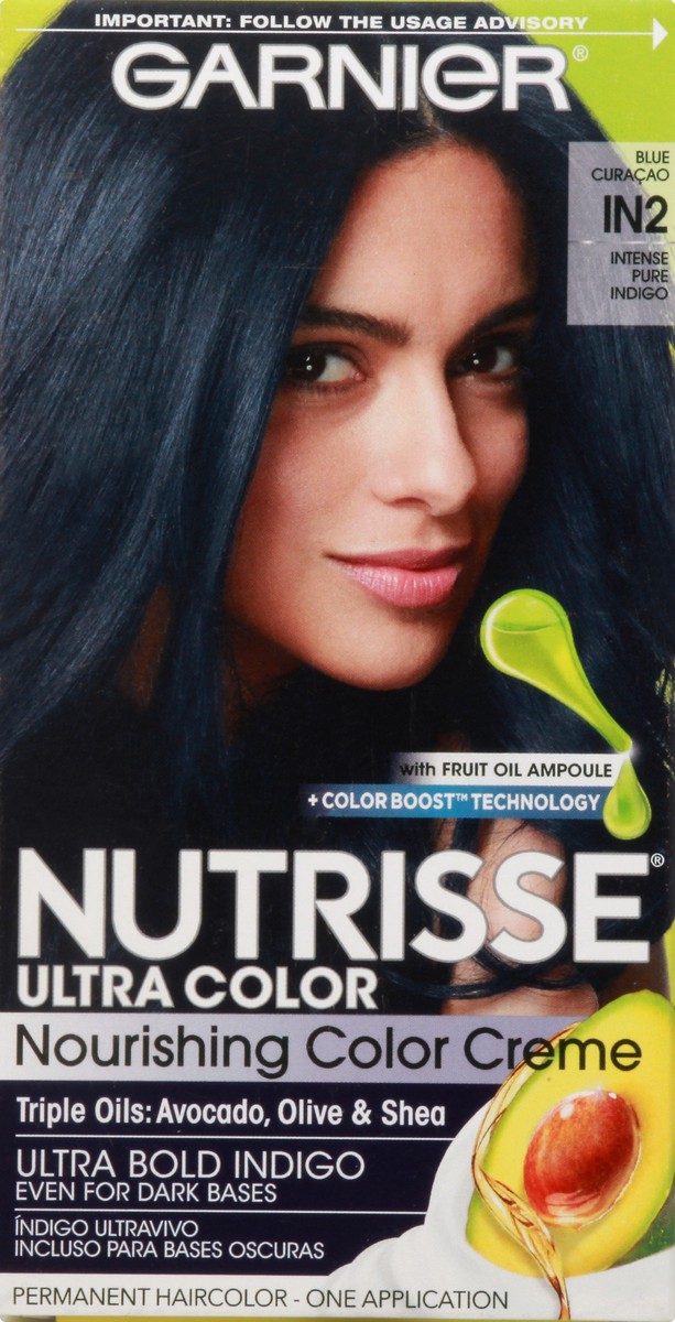 slide 6 of 9, Garnier Ultra Color Nourishing Permanent Hair Color Crème - IN2 Blue Curaçao, 1 ct
