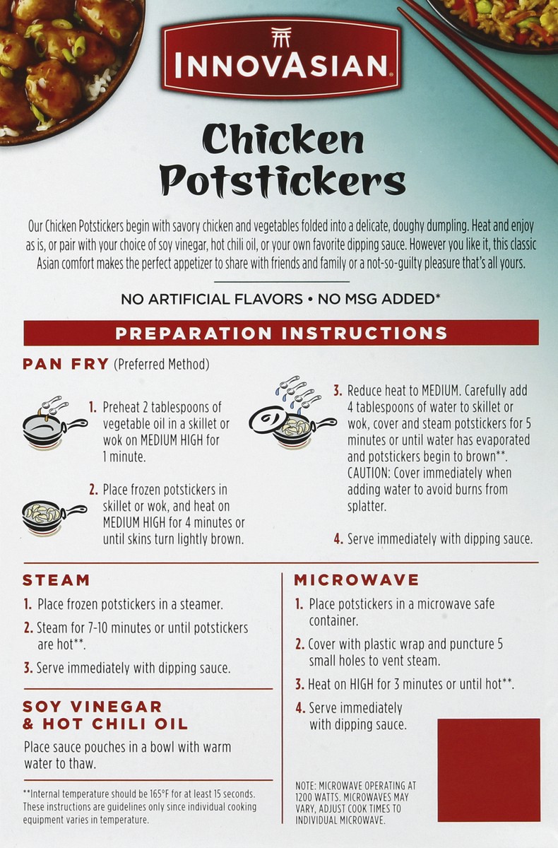 slide 5 of 6, InnovAsian Chicken Potstickers, 12 oz