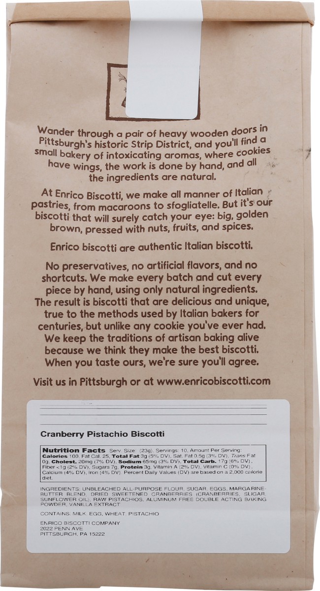 slide 7 of 9, The Enrico Biscotti Company Cranberry Pistachio Biscotti 8 oz, 8 oz