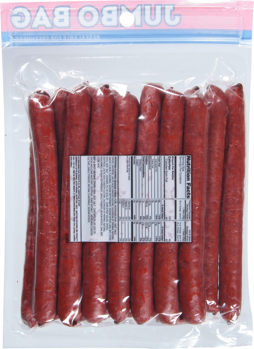slide 2 of 9, Old Wisconsin Hot & Spicy Sausage Sticks, 14 oz