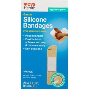 slide 1 of 1, CVS Health Gentle Silicone Bandages, 20 Ct, 1 ct