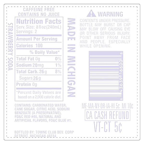 slide 3 of 5, Towne Club Strawberry Soda Glass Bottle - 16 fl oz, 16 fl oz