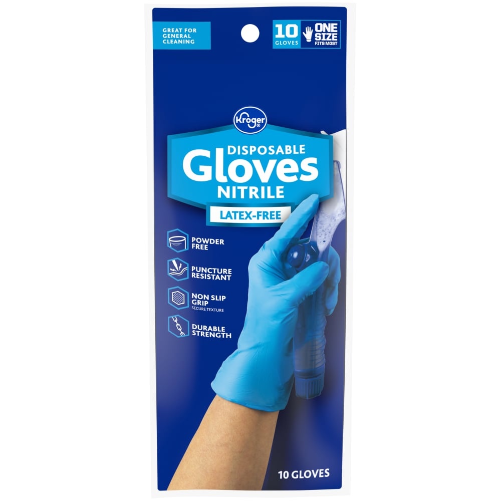 slide 1 of 1, Kroger Home Sense Nitrile Disposable Gloves, 10 ct