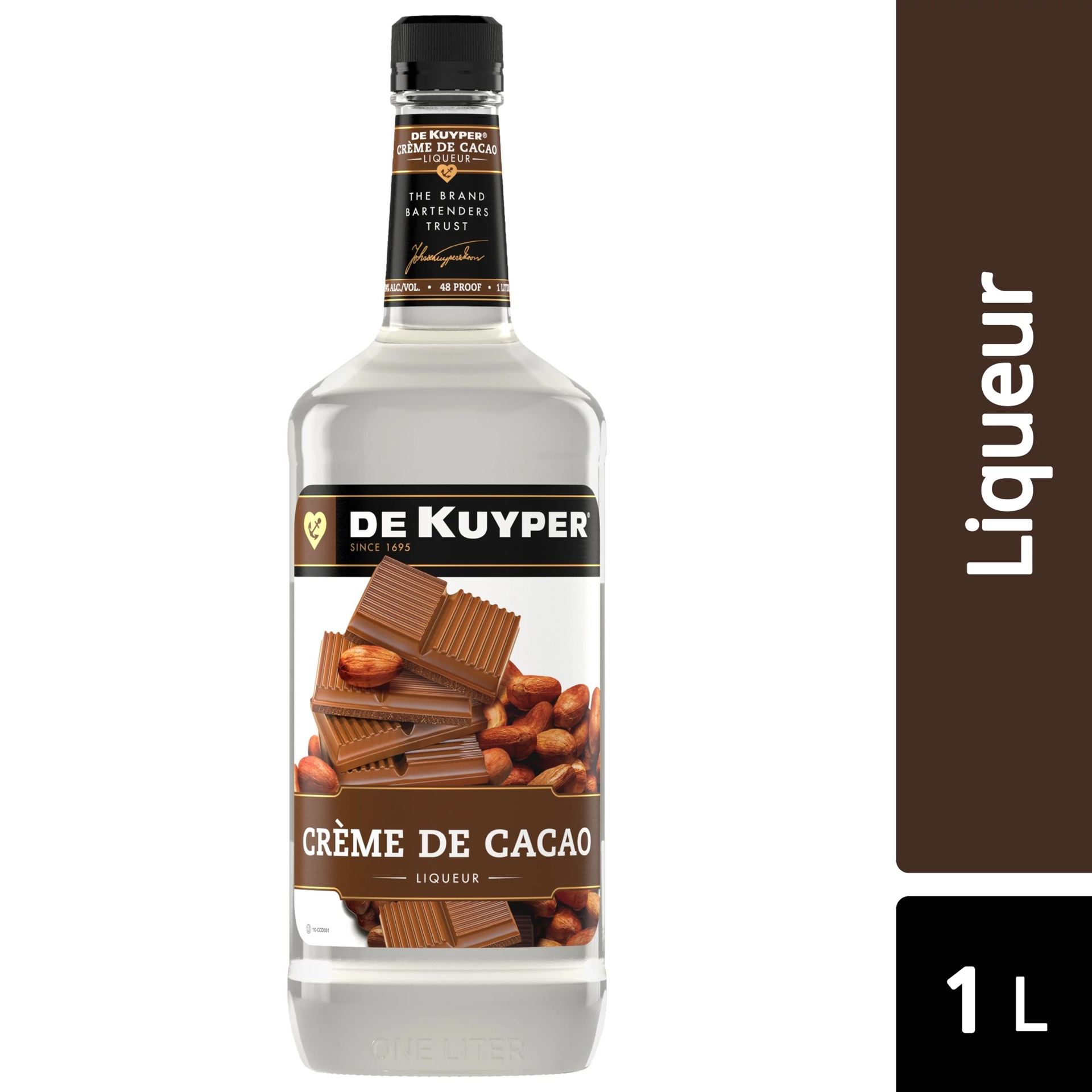 slide 1 of 2, DEKUYPER Dekuyer Schapps Creme De Cocoa White, 1LT, 1 liter