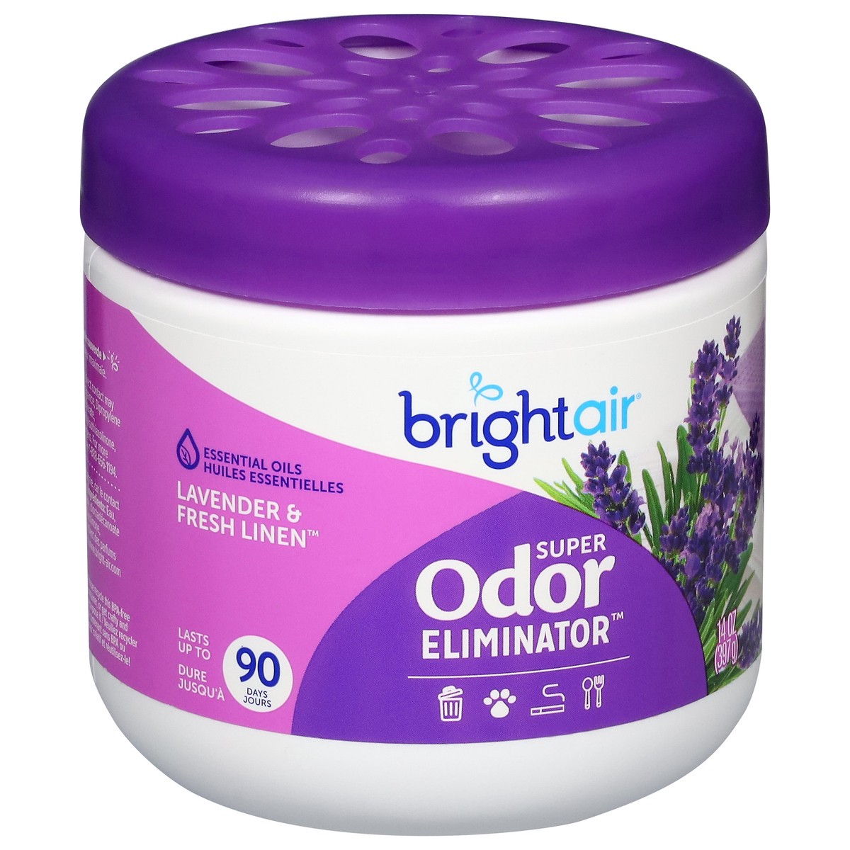 slide 10 of 12, Bright Air Super Lavender & Fresh Linen Odor Eliminator 14 oz, 14 oz