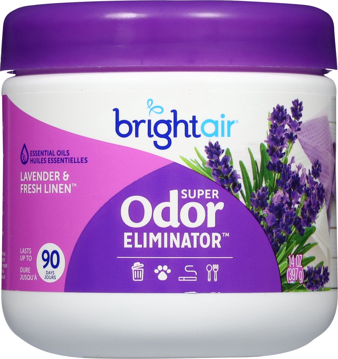 slide 11 of 12, Bright Air Super Lavender & Fresh Linen Odor Eliminator 14 oz, 14 oz