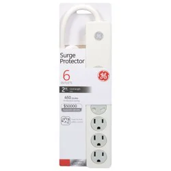 Ge 6-Outlet Surge Protector - White
