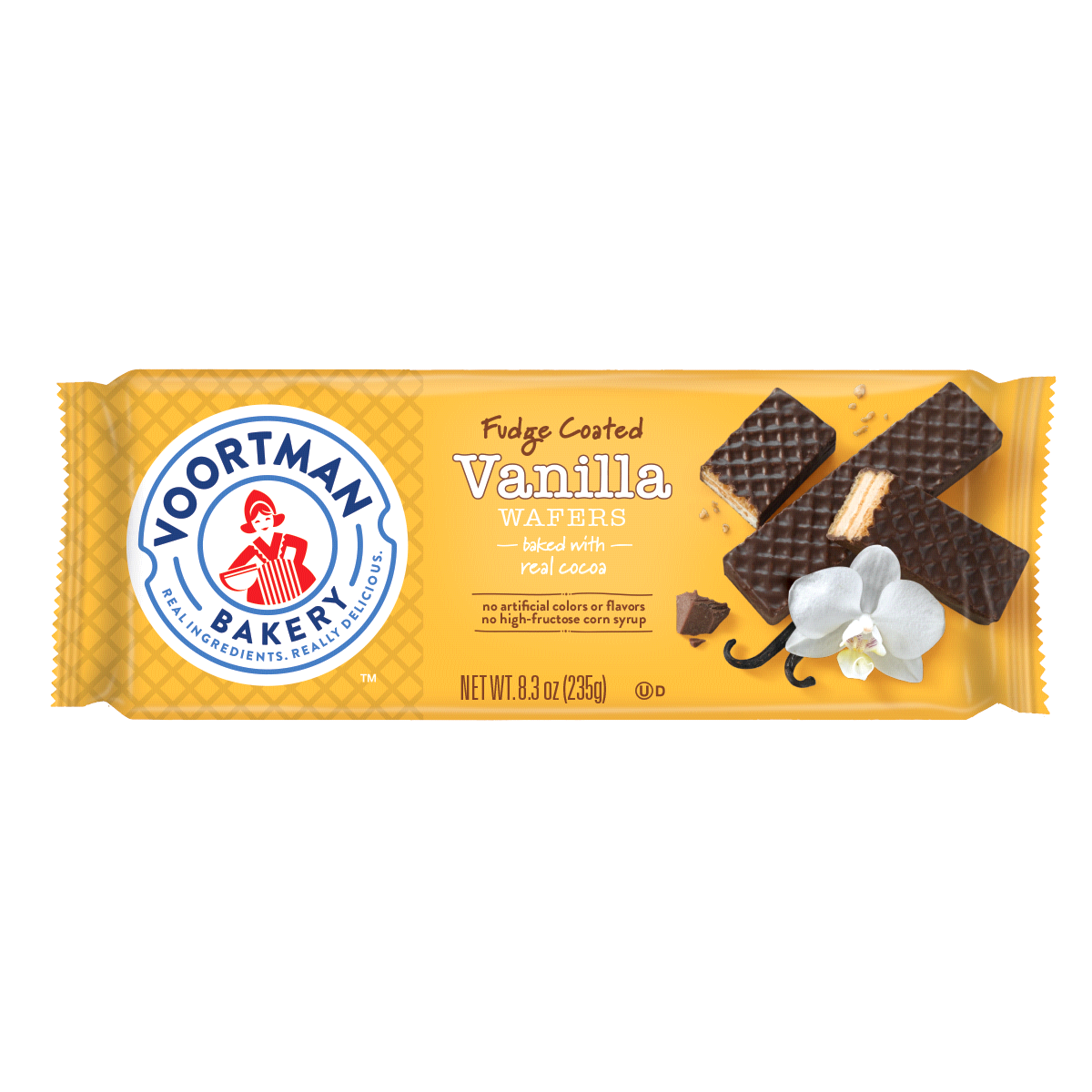 slide 1 of 1, Voortman Bakery Chocolate Coated Vanilla Wafers, 8.3 oz