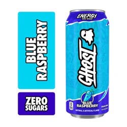 Ghost Zero Sugar Energy Drink, Blue Raspberry, 16 fl oz Can
