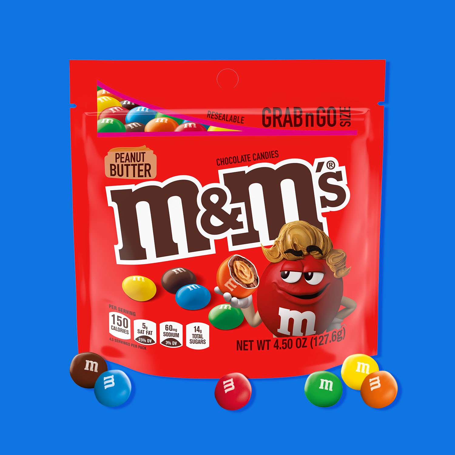 slide 3 of 5, M&M's M&M Peanut Butter Candy, 4.5 oz