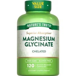 Nature's Truth Magnesium Glycinate Capsules Value Size