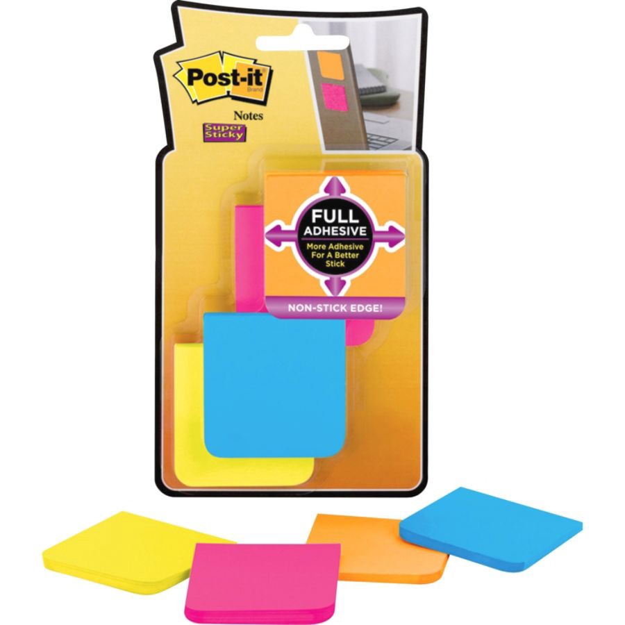 slide 3 of 7, Post-it Super Sticky Full Adhesive Notes, 2 in. x 2 in., Rio de Janeiro Collection, 1 ct