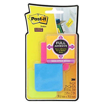 slide 1 of 7, Post-it Super Sticky Full Adhesive Notes, 2 in. x 2 in., Rio de Janeiro Collection, 1 ct