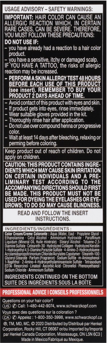 slide 3 of 7, Schwarzkopf Permanent Hair Color, 1.9 Rich Caviar, 1 Application - Professionally Inspired Permanent Hair Dye, for up to 80% Less Breakage vs Untreated Hair and up to 100% Gray Coverage, 1 ct