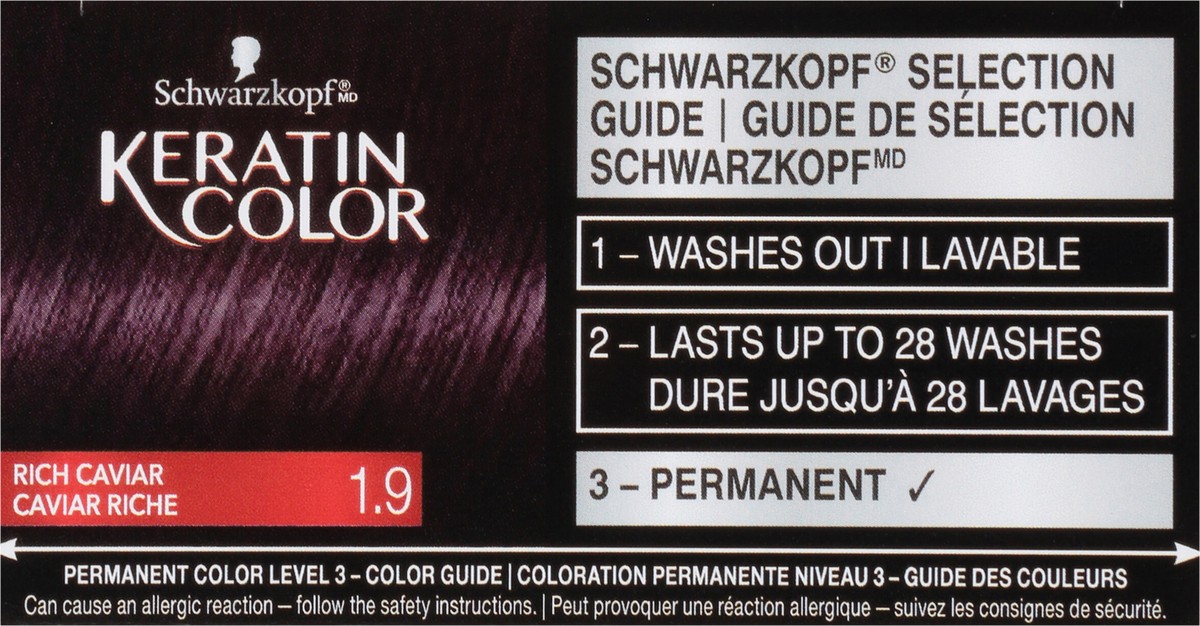 slide 6 of 7, Schwarzkopf Permanent Hair Color, 1.9 Rich Caviar, 1 Application - Professionally Inspired Permanent Hair Dye, for up to 80% Less Breakage vs Untreated Hair and up to 100% Gray Coverage, 1 ct