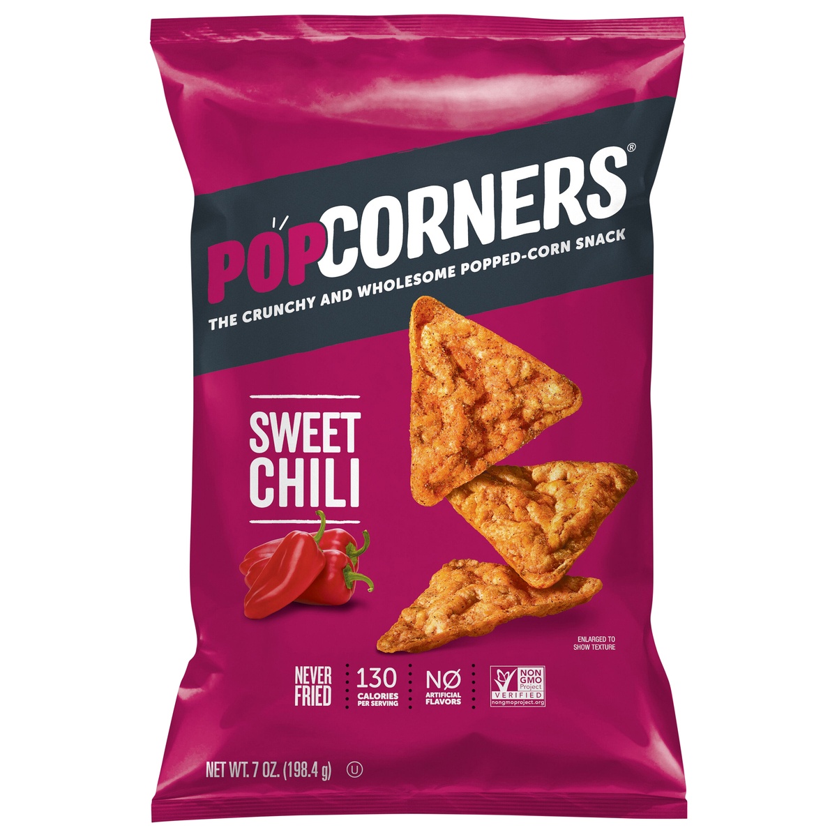 slide 1 of 1, PopCorners The Crunchy And Wholesome Popped-Corn Snack Sweet Chili 7 Oz, 