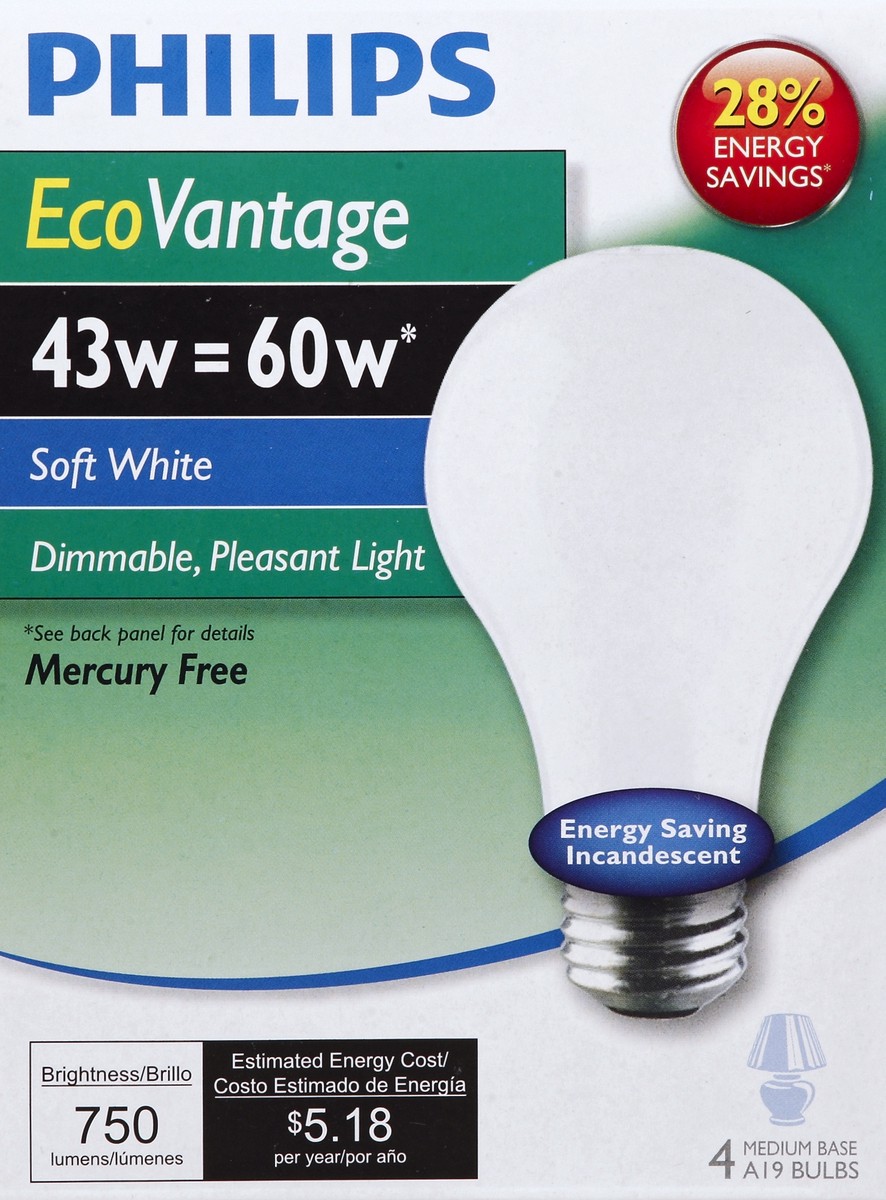 slide 1 of 5, Philips Light Bulbs 4 ea, 4 ct