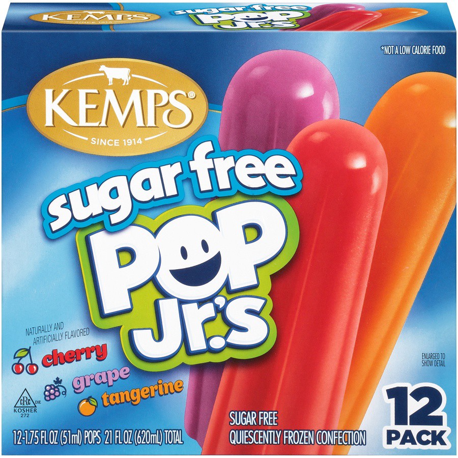 slide 1 of 8, Kemps Sugar-Free Pop Jr.'s, 12 ct