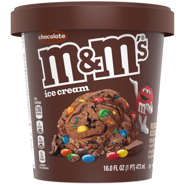 slide 1 of 4, M&M's Chocolate Ice Cream Pint, 16 Oz, 16 oz