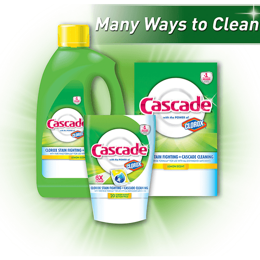 slide 6 of 9, Cascade Lemon Scent Dish Detergent Powder, 75 oz