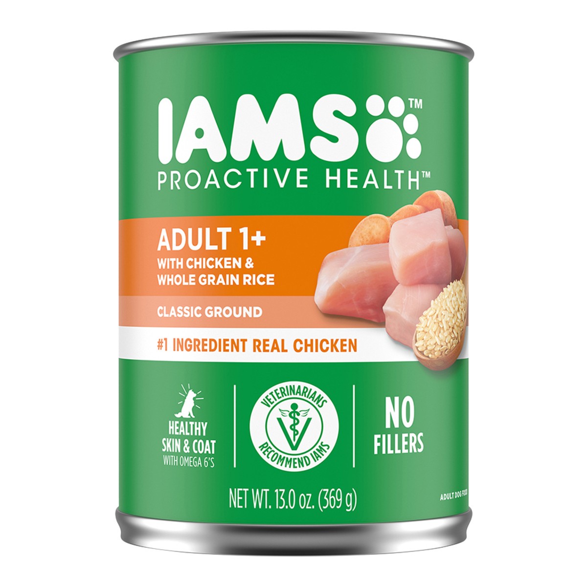 slide 1 of 9, IAMS ProActive Health Adult Ground Dinner with Chicken And Rice Wet Dog Food, 13 oz