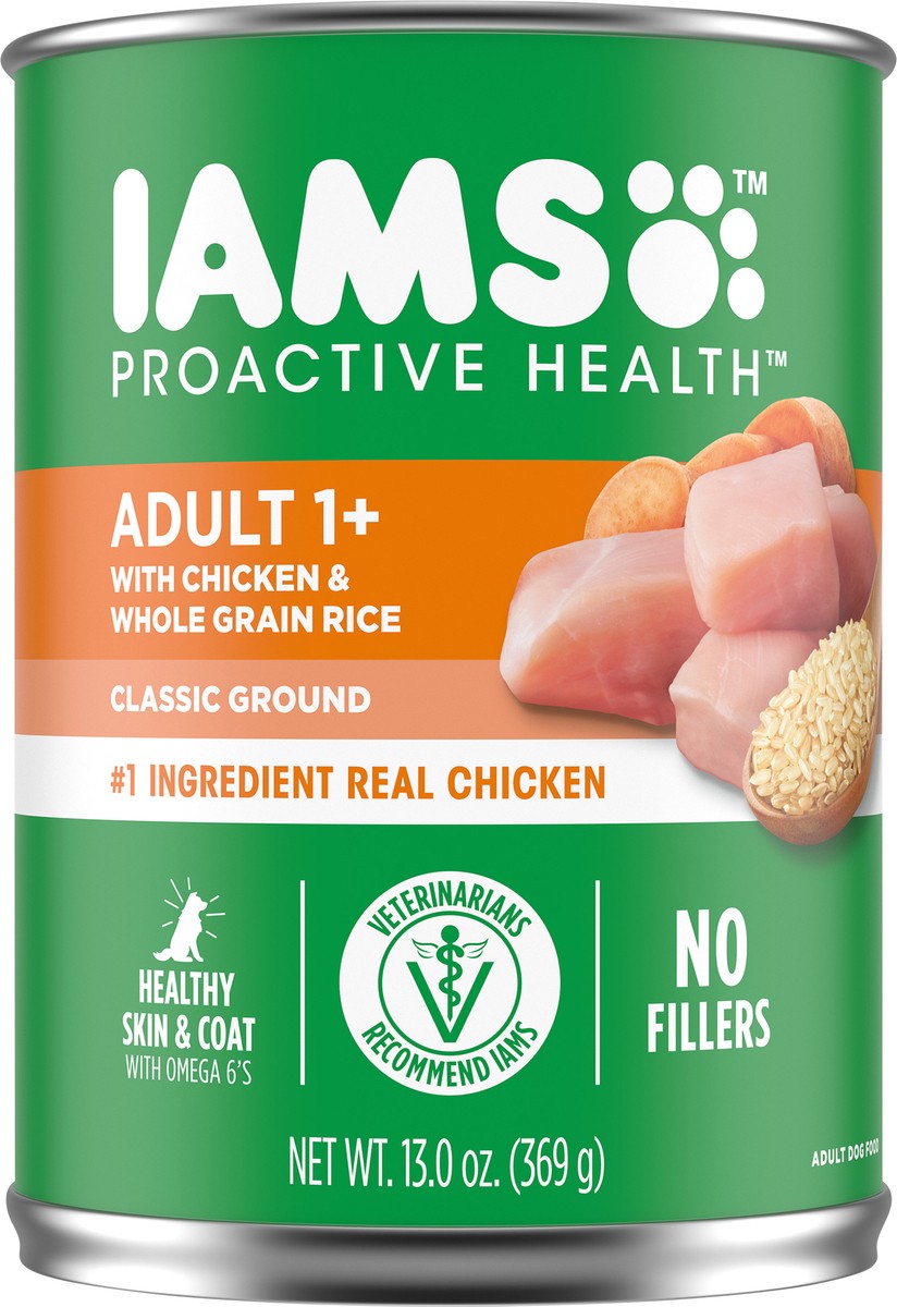slide 6 of 9, IAMS ProActive Health Adult Ground Dinner with Chicken And Rice Wet Dog Food, 13 oz