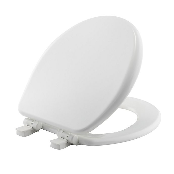 slide 2 of 2, Mayfair Round Closed Front Molded Wood Toilet Seat - White, 1 ct