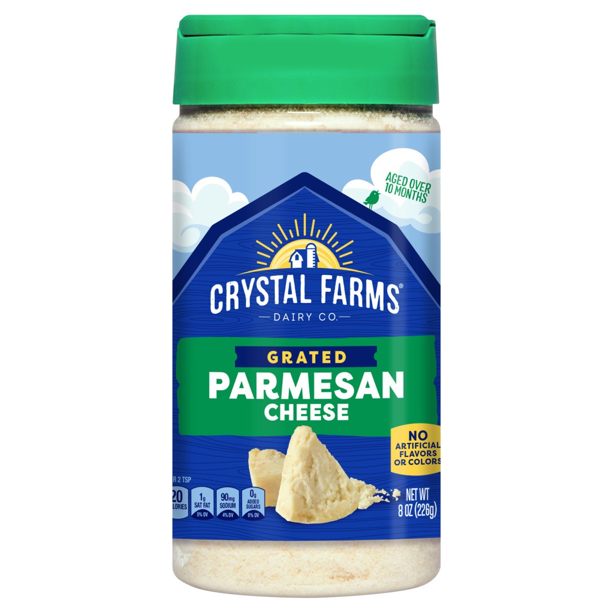 slide 1 of 1, Crystal Farms Grated Parmesan Cheese, 8 oz