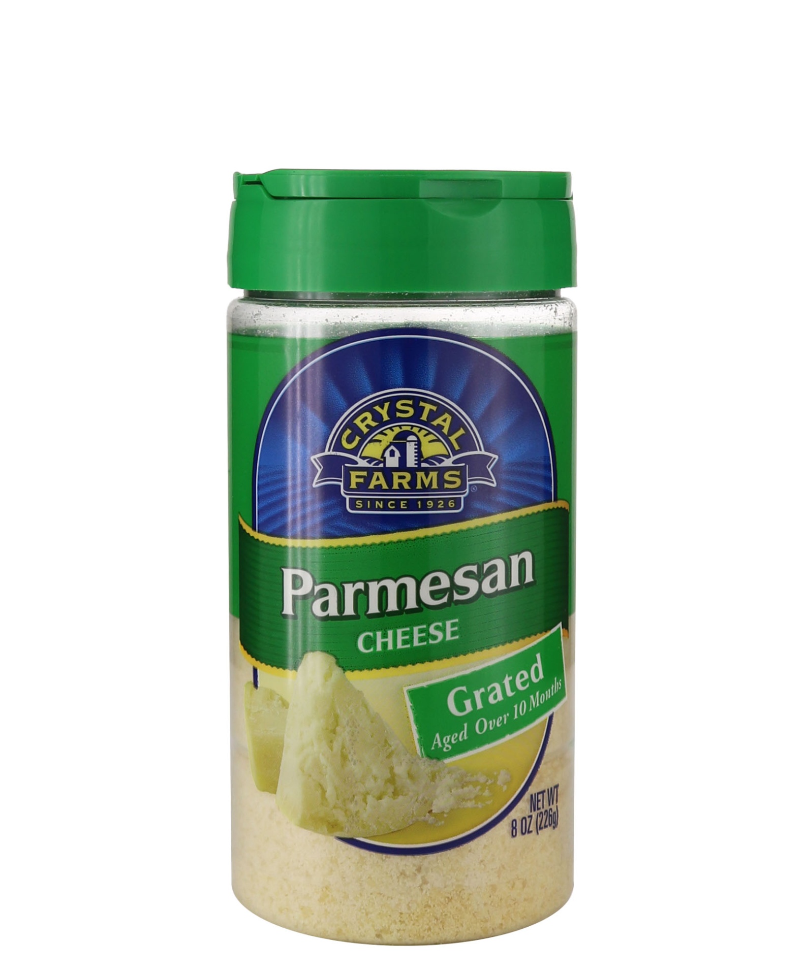 slide 1 of 1, Crystal Farms Grated Parmesan Cheese 8 Oz Shaker, 8 oz